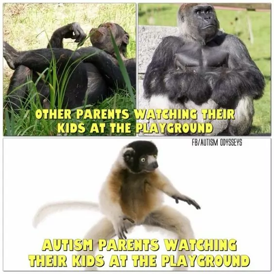 Other parents watching their kids at the playground.Autism Parents watching their kids at the playground.